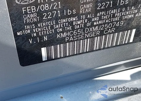 2021 Hyundai Ioniq Plug-In Hybrid Se from USA, damaged, VIN KMHC65LDXMU250749